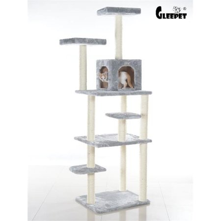 AEROMARK AeroMark GP78740822 GleePet 74 in. Cat Tree GP78740822 Silver Gray 7 Levels GP78740822